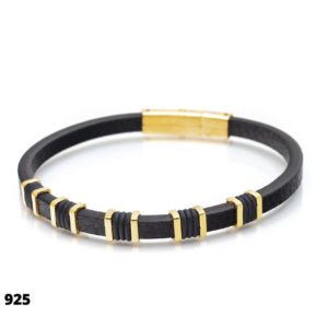 צמיד דגם ms בלאק אנד גולד