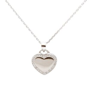 שרשרת לב בתוך לב אלגנטית מכסף