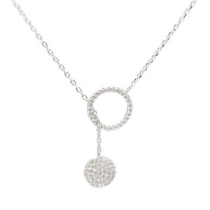 שרשרת עיגול שנכנס לתוך עיגול עניבה מכסף