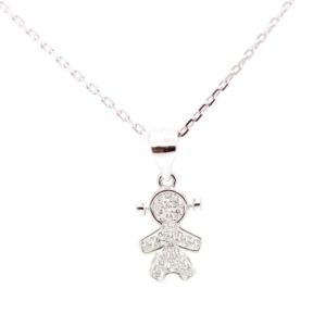 שרשרת ילדה מכסף משובצת זירקונים