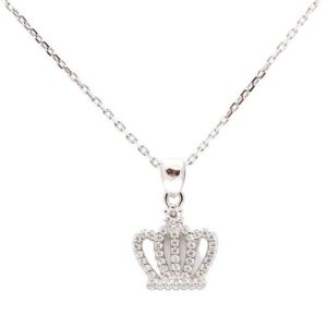 שרשרת כתר של זירקונים מכסף