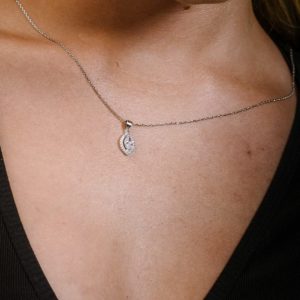 שרשרת זירקון טיפה מכסף משובץ זירקונים