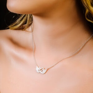 שרשרת ברבורים מכסף משובצת בזירקונים