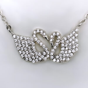 שרשרת ברבורים מכסף משובצת בזירקונים