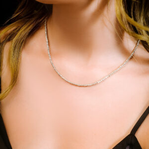 שרשרת כסף 925 כדורים בחיתוך לייזר