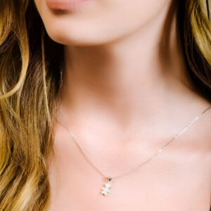 שרשרת ילדה מכסף משובצת זירקונים