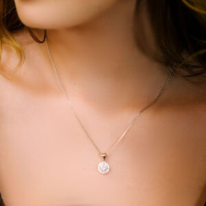 שרשרת עיגול קלאסית מכסף משובצת זירקונים