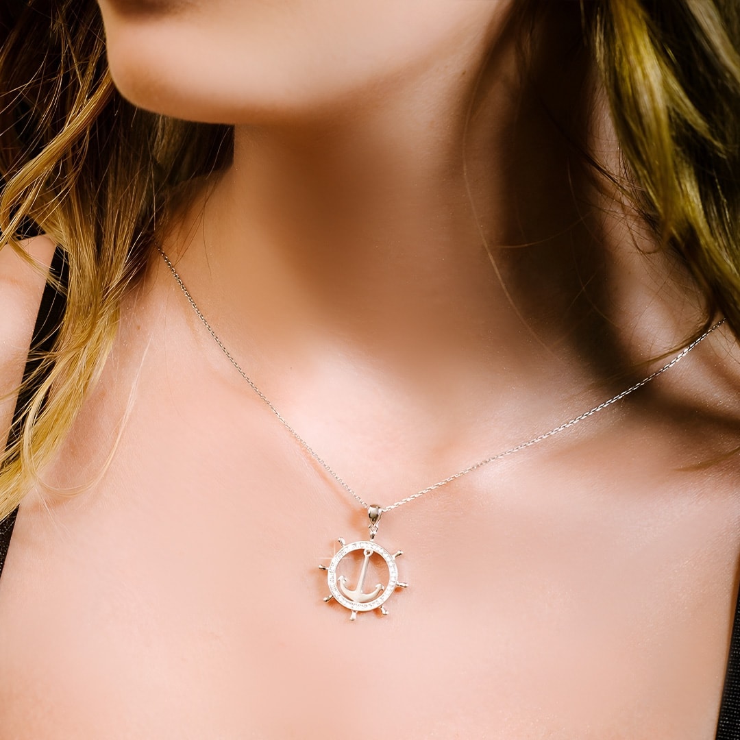 שרשרת עוגן - שרשרת עוגן מכסף - שרשרת כסף עוגן - עוגן מכסף 925 - כסף 925