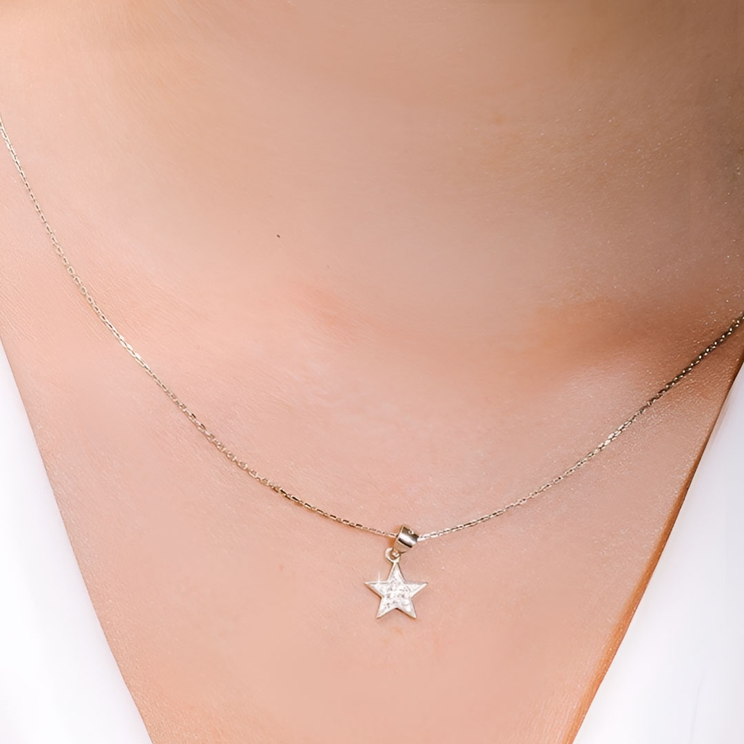 תליון כוכב מכסף - תליון כוכב קטן - תליון כסף כוכב