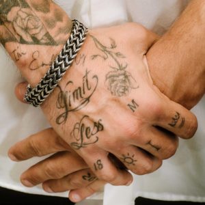 צמיד חוליות עבה כסוף לגבר