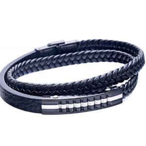 צמיד שחור עם אלמנט לגבר