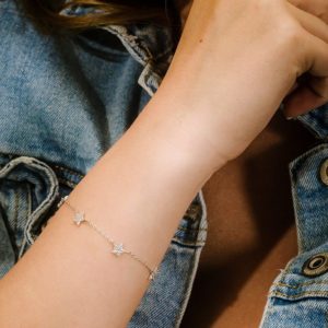 צמיד כוכבים משובץ זירקונים מכסף