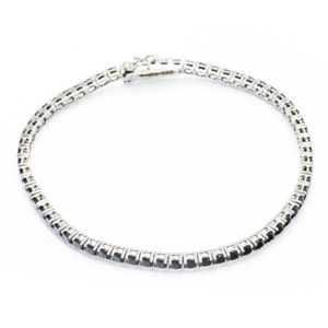 צמיד טניס עבה זירקונים עגולים שחורים
