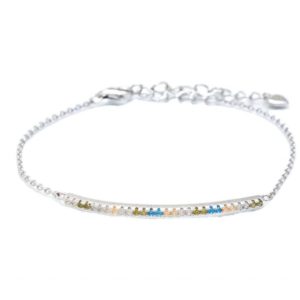 צמיד שורה שיבוץ צבעוני