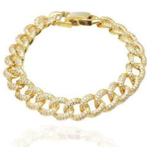 צמיד גורמט משובץ זירקונים מצופה בצבע זהב
