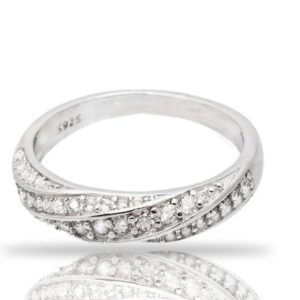 טבעת כסף שובלי זירקונים