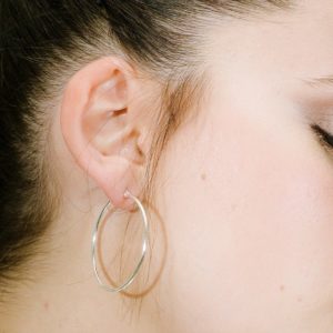 עגילי חישוק בינוניים מכסף 925 טהור