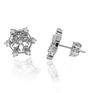 עגילי כסף שלג