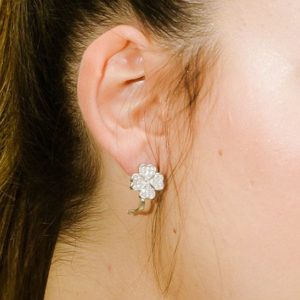 עגילי כסף עלי תלתן