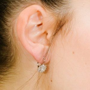 עגילי פרח מכסף