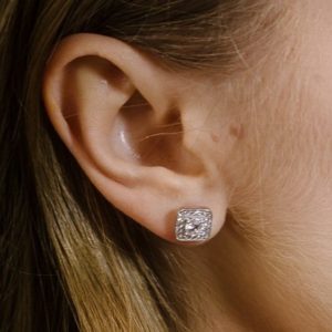 עגילי כסף סוליטר