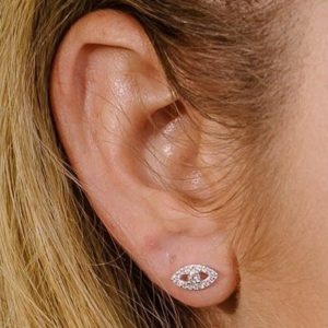 עגילי כסף עין משובצות זרקנים