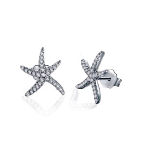 עגילי כסף כוכב ים