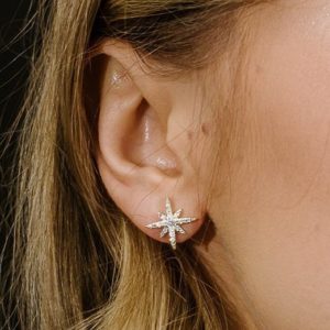 עגילי כוכב הצפון מצופה צבע זהב