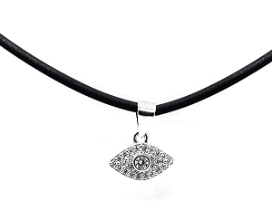 צ'וקר סיליקון עם אלמנט עין מכסף 925 טהור