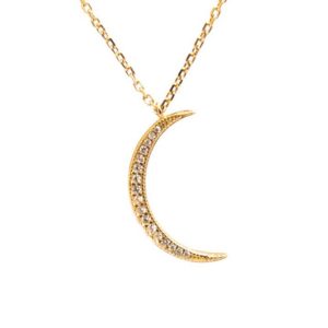 שרשרת ירח רוז גולד משובצת זירקונים