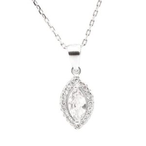 שרשרת זירקון טיפה מכסף משובץ זירקונים