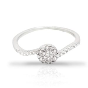 טבעת כסף אלמנט עגול צדדים דקים