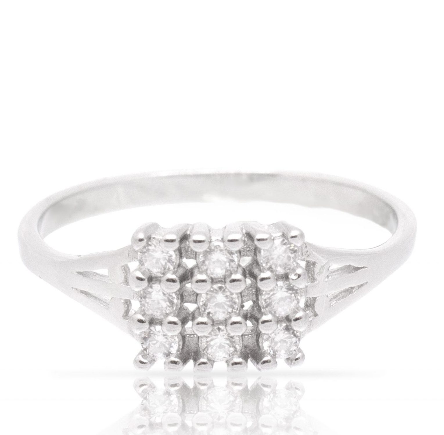 טבעת כסף אלמנט מרובע