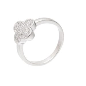 טבעת כסף תלתן מעוגל