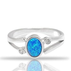 טבעת כסף קינדר תכלת