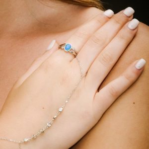 טבעת כסף קינדר תכלת