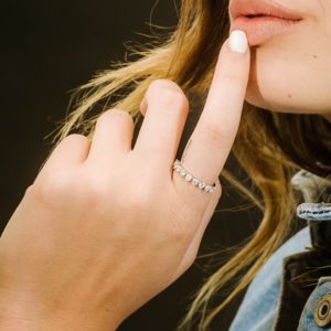 טבעת כסף מרובת זרקנים עגולים