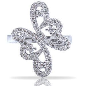 טבעת כסף פרפר מעוטרת זירקונים