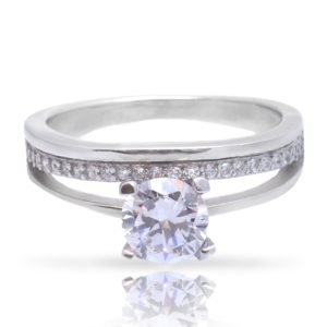 טבעת כסף זרקן מרכזי מורם