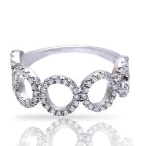 טבעת כסף אלמנטים עגולים חלולים