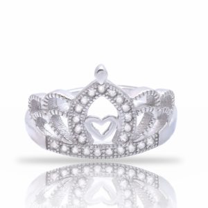 טבעת כסף כתר הזירקונים