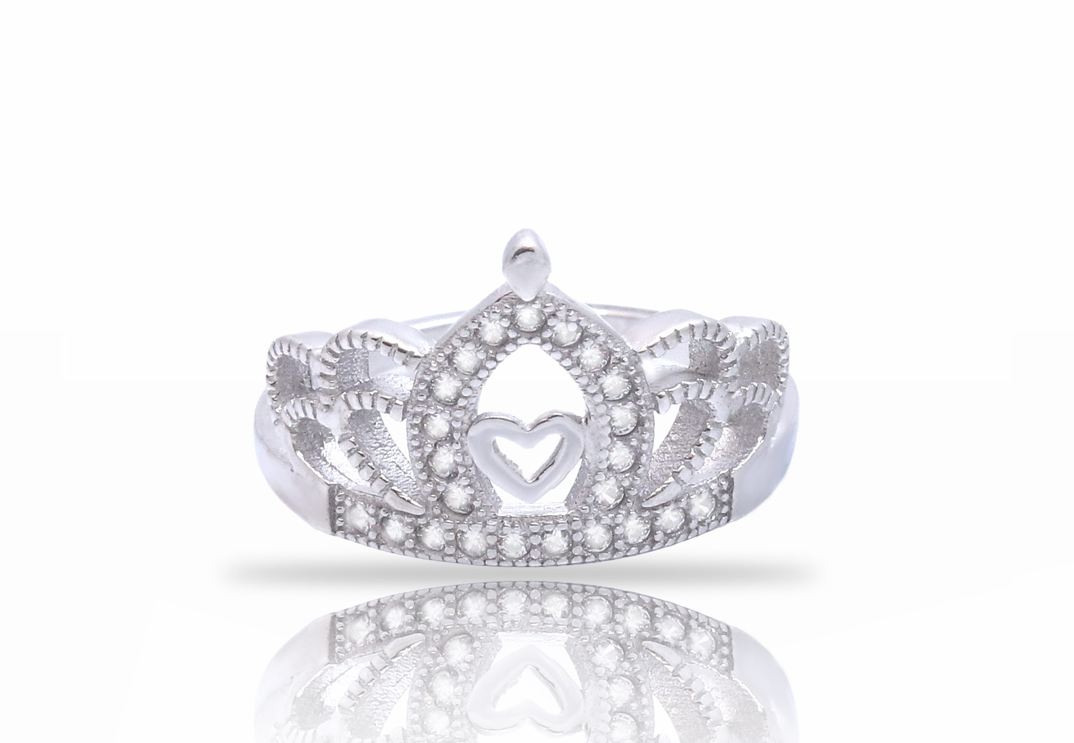 טבעת כסף כתר הזירקונים