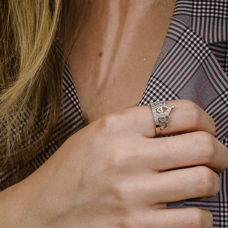 טבעת כסף כתר הזירקונים – תמונה 2