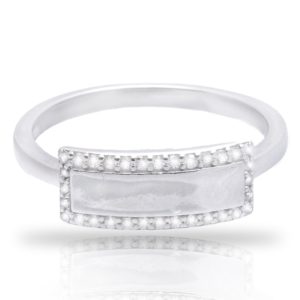 טבעת כסף אלמנט מרובע