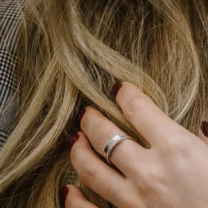 טבעת כסף אלמנט מרובע