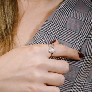 טבעות כסף לבבות לב חלול ולב