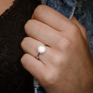 טבעת כסף אלמנט עגול