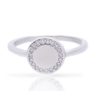 טבעת כסף אלמנט עגול