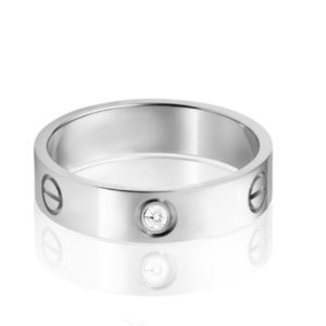 טבעת אהבה Stainless Steel כסופה משובצת זירקונים