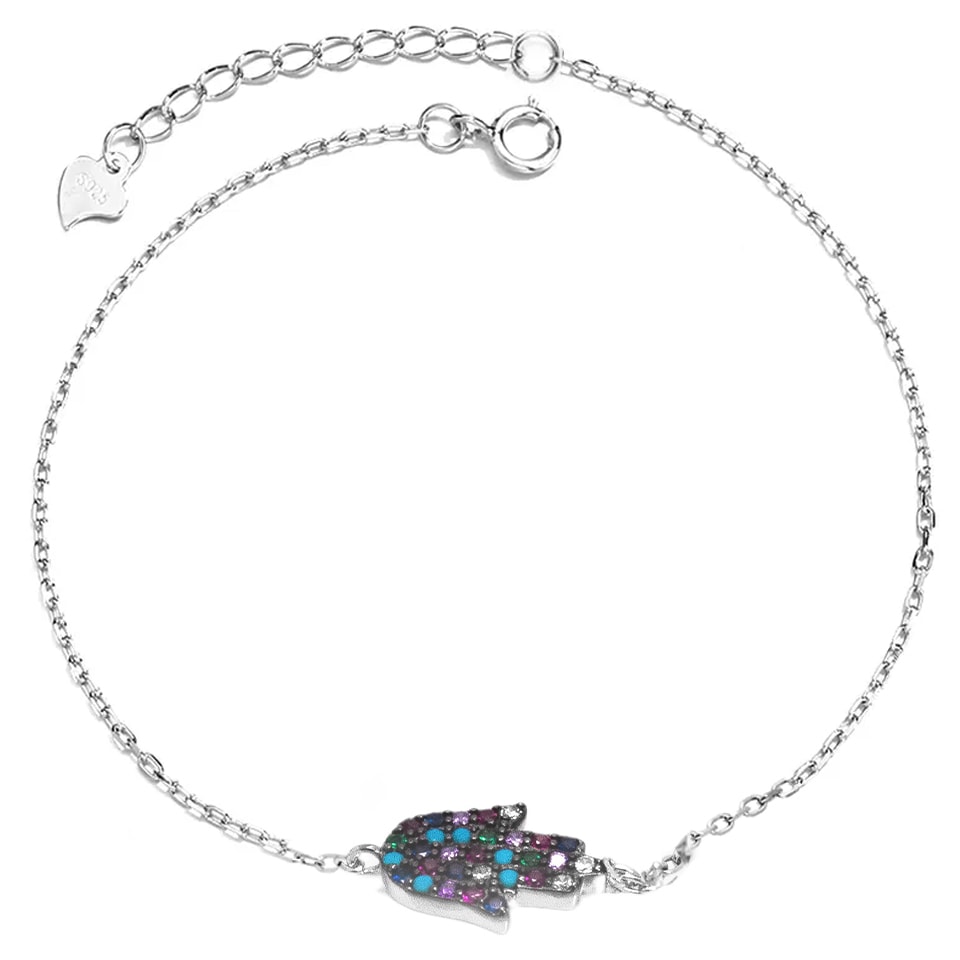 צמיד חמסה צבעוני - צמיד חמסה מכסף - צמידי חמסה